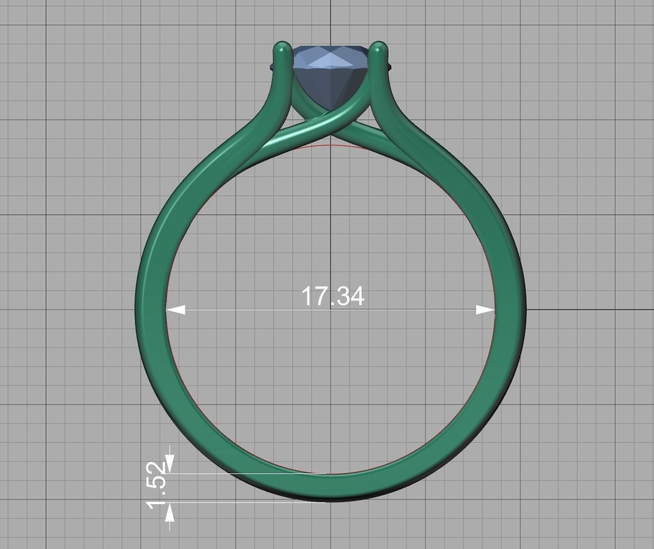 1ct Solitaire Engagement ring Split Shank design 3dmodel 3D print model_11