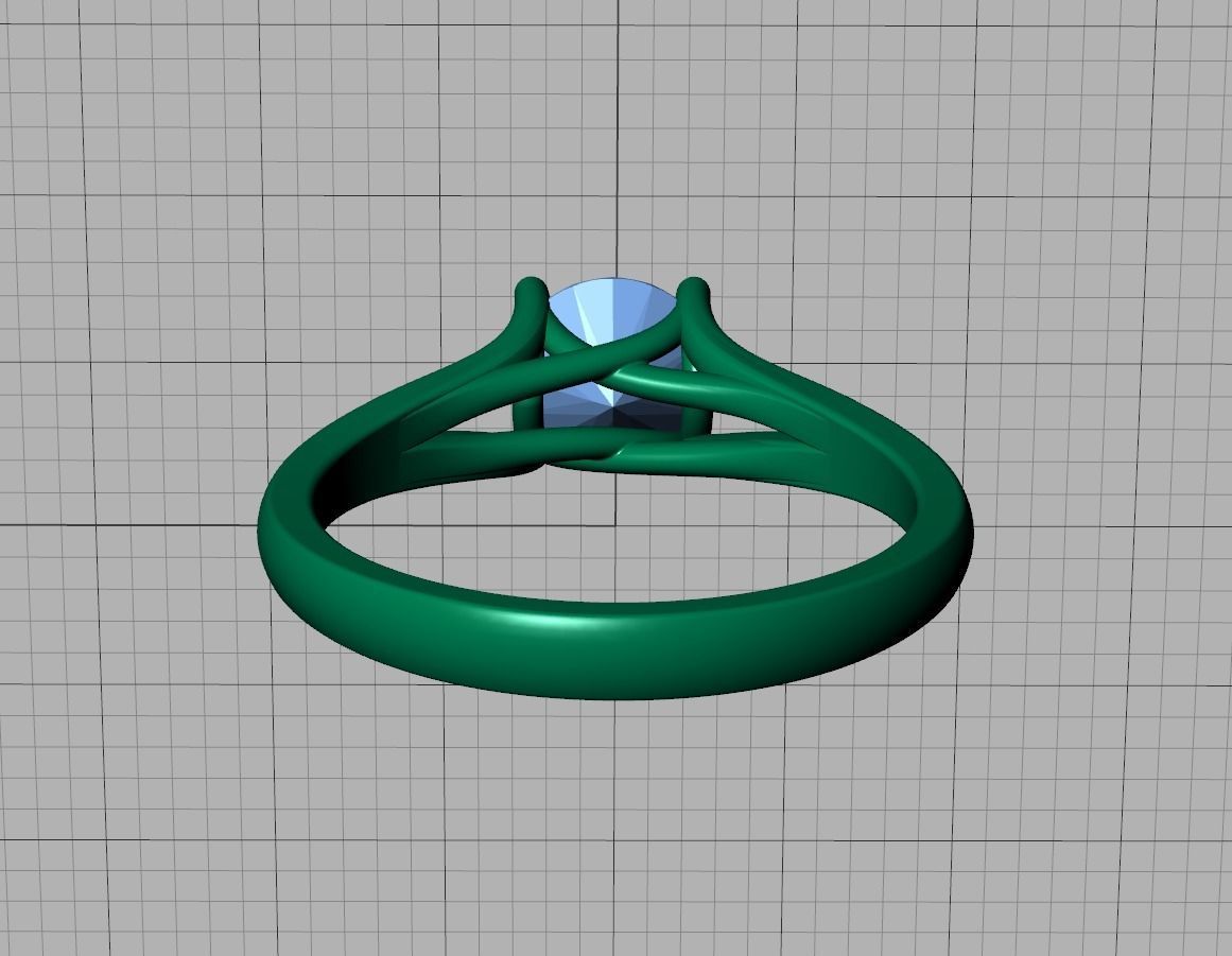 1ct Solitaire Engagement ring Split Shank design 3dmodel 3D print model_21
