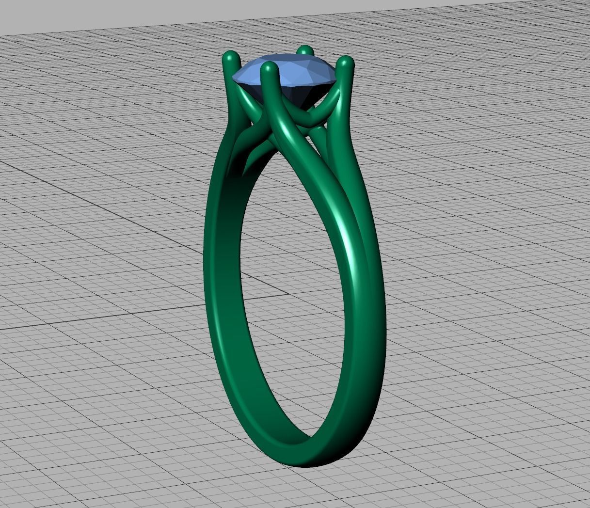 1ct Solitaire Engagement ring Split Shank design 3dmodel 3D print model_19