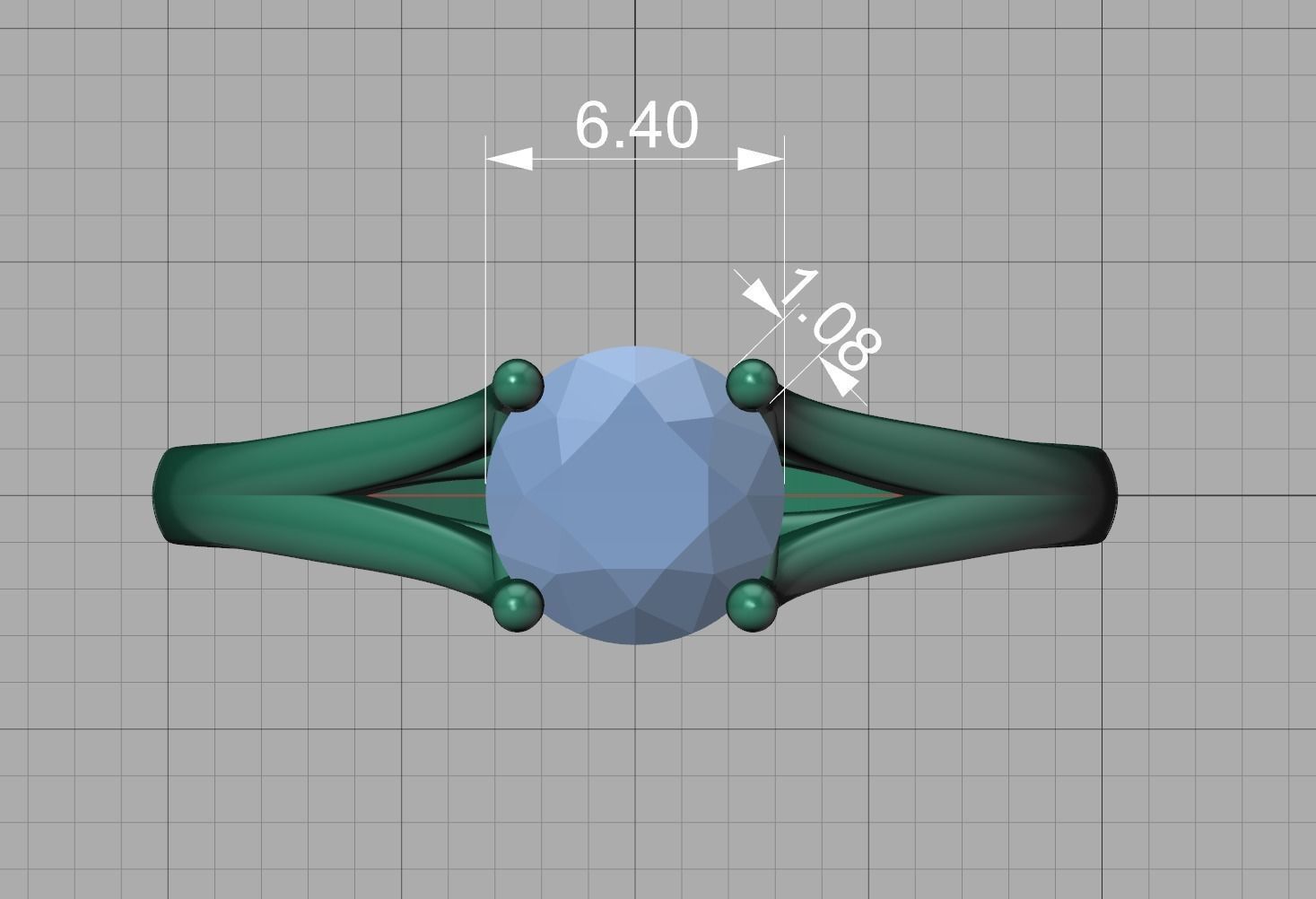 1ct Solitaire Engagement ring Split Shank design 3dmodel 3D print model_12