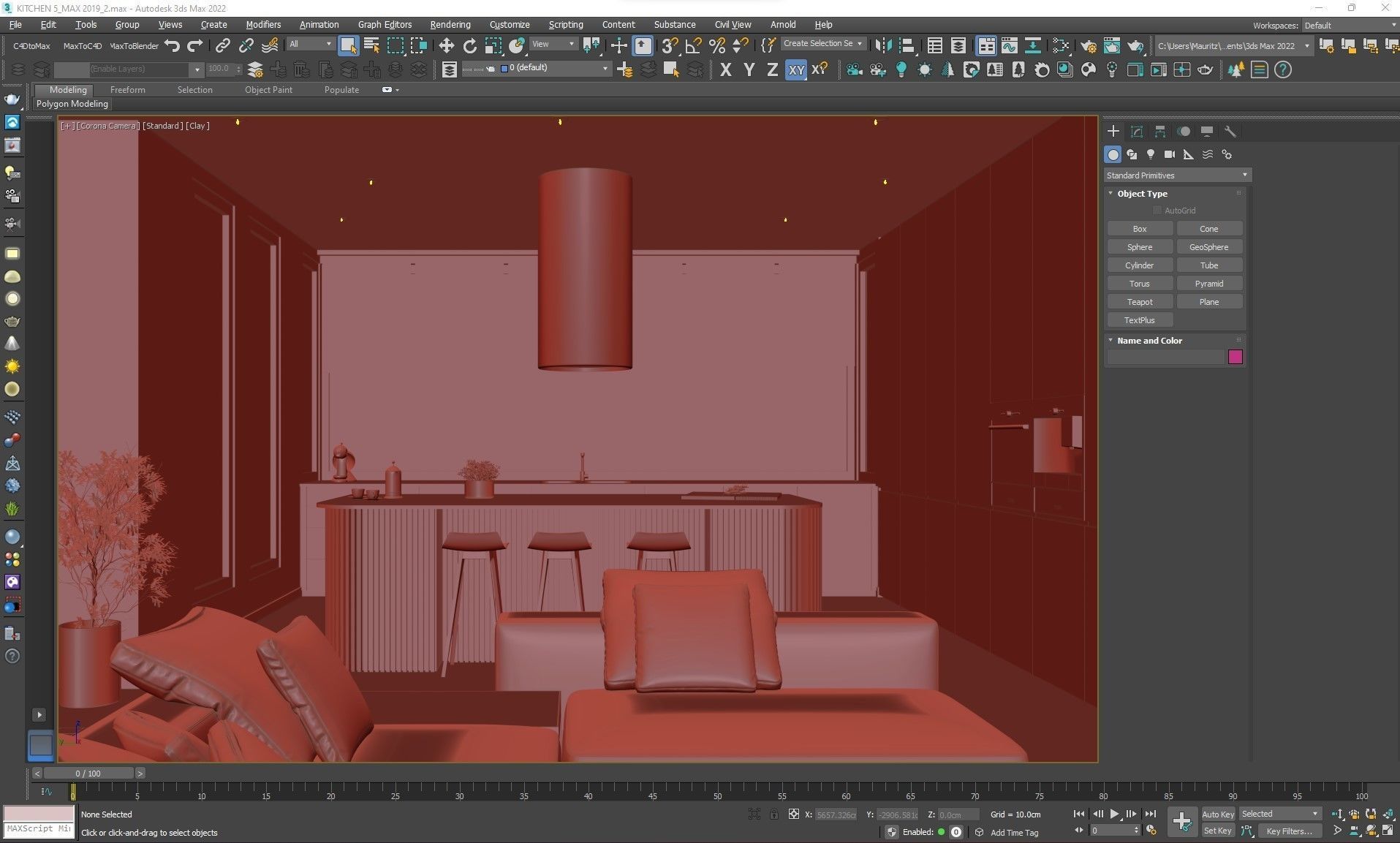 Corona - 3ds Max Scene files - Modern Kitchen Interior 3D model | CGTrader