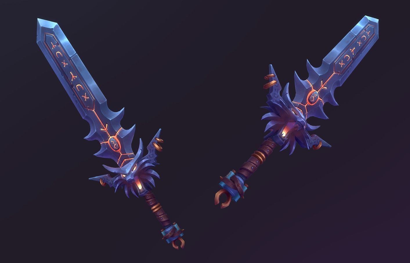 Stylized Witcher Sword Low-poly 3D model_3