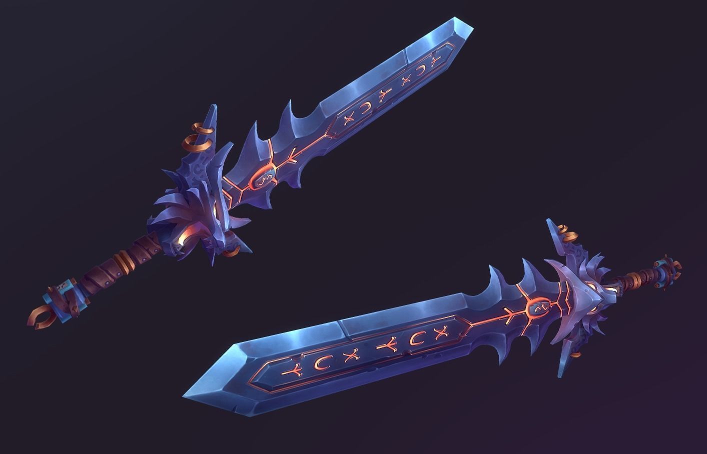 Stylized Witcher Sword Low-poly 3D model_2