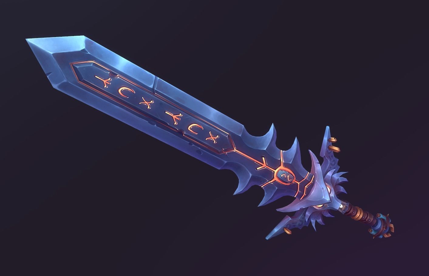 Stylized Witcher Sword Low-poly 3D model_4