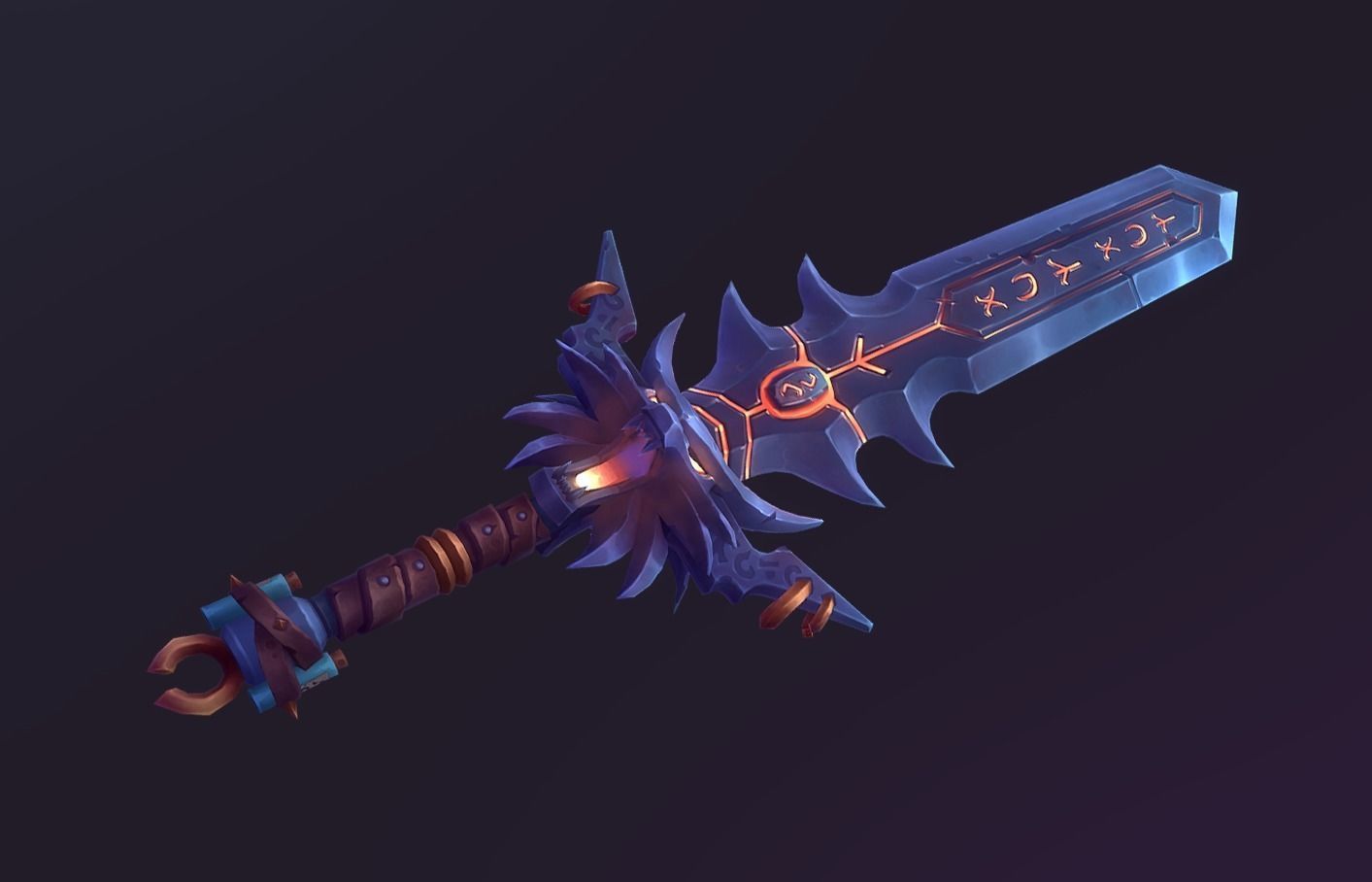 Stylized Witcher Sword Low-poly 3D model_5