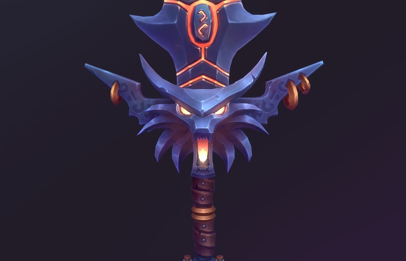 Stylized Witcher Sword Low-poly 3D model_7