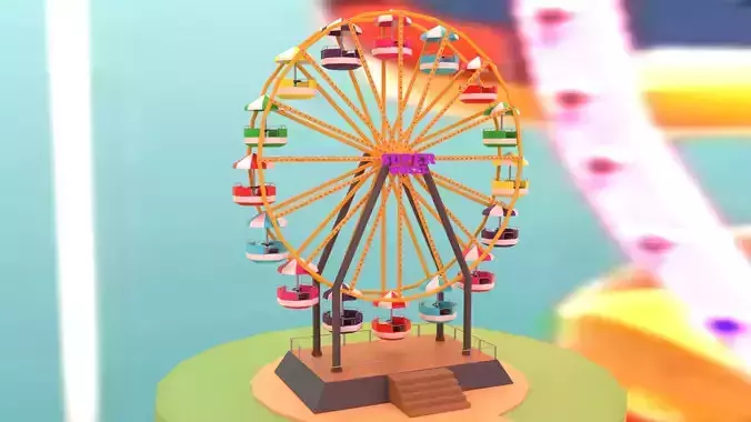 Ferris wheel Low-poly 3D model