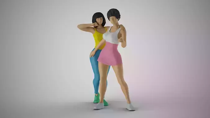 Sorority woman leggings 3D print model