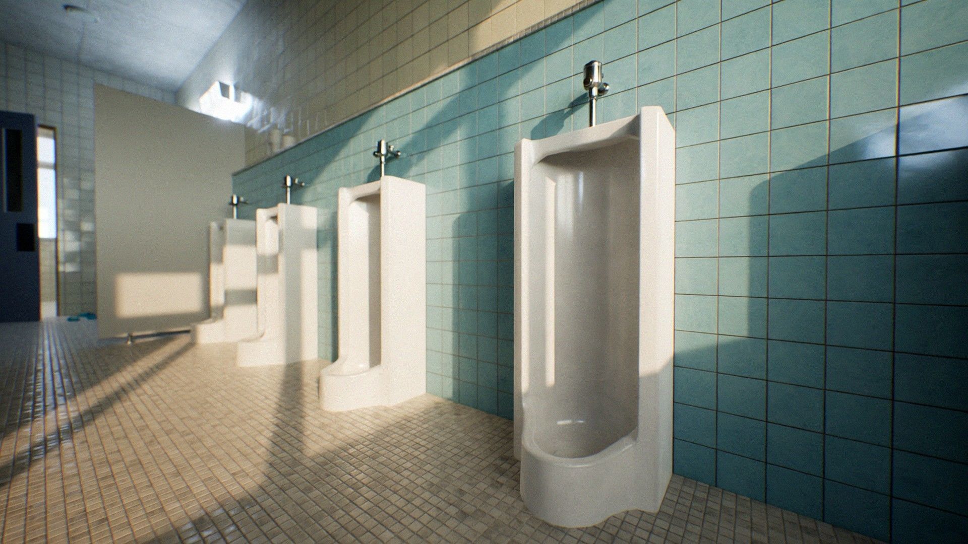 Japanese School Restroom - For Visual Novels and Games Low-poly 3D model_3