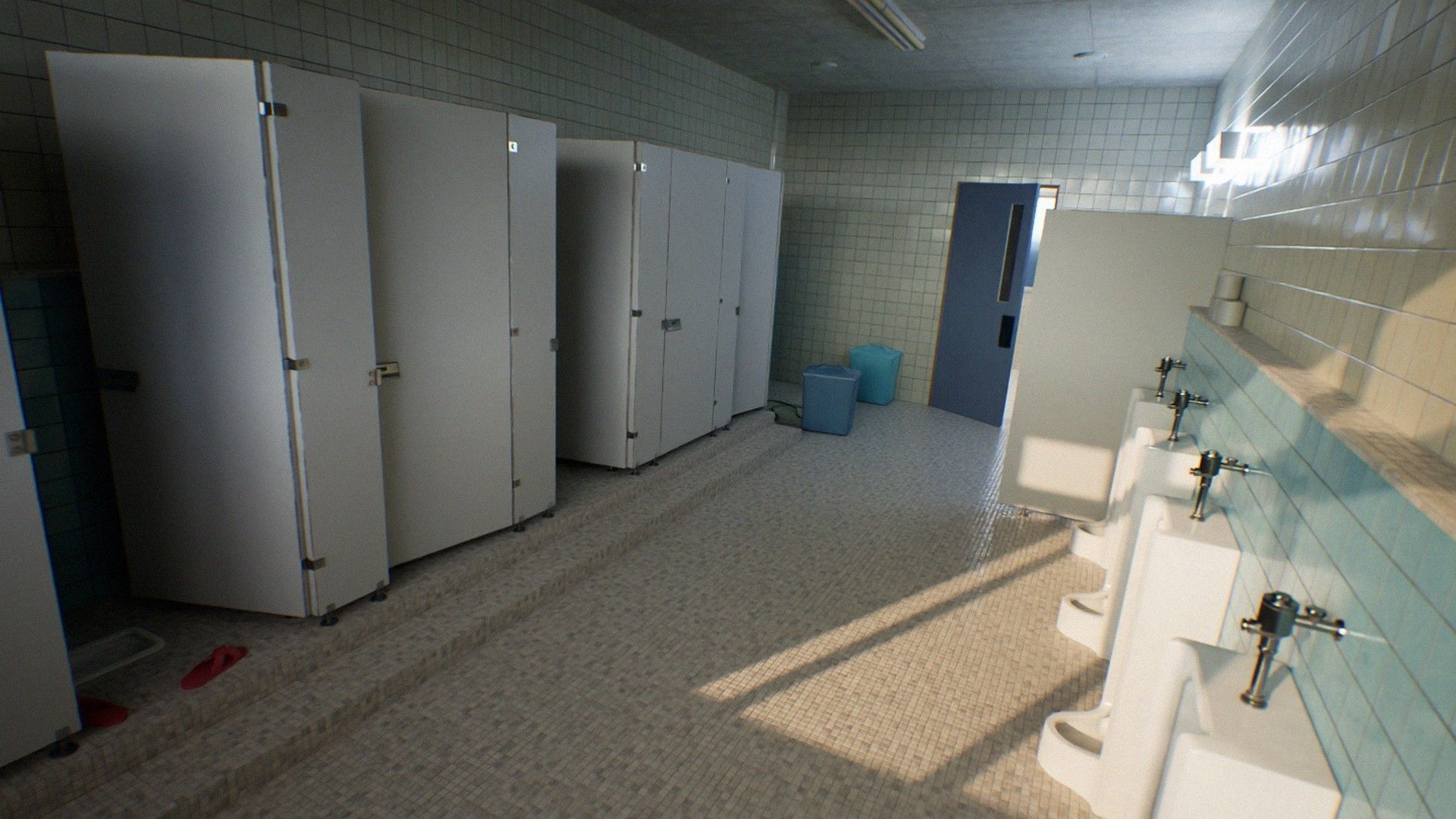Japanese School Restroom - For Visual Novels and Games Low-poly 3D model_8