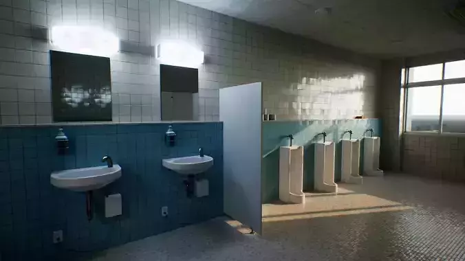 Japanese School Restroom - For Visual Novels and Games Low-poly 3D model