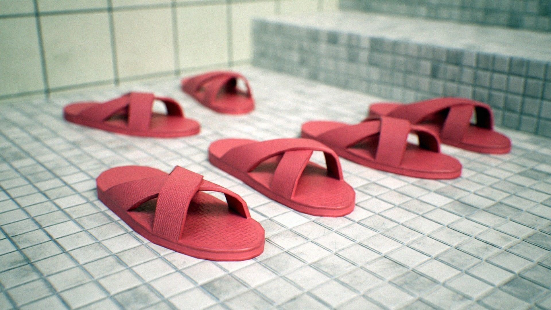 Japanese School Restroom - For Visual Novels and Games Low-poly 3D model_6