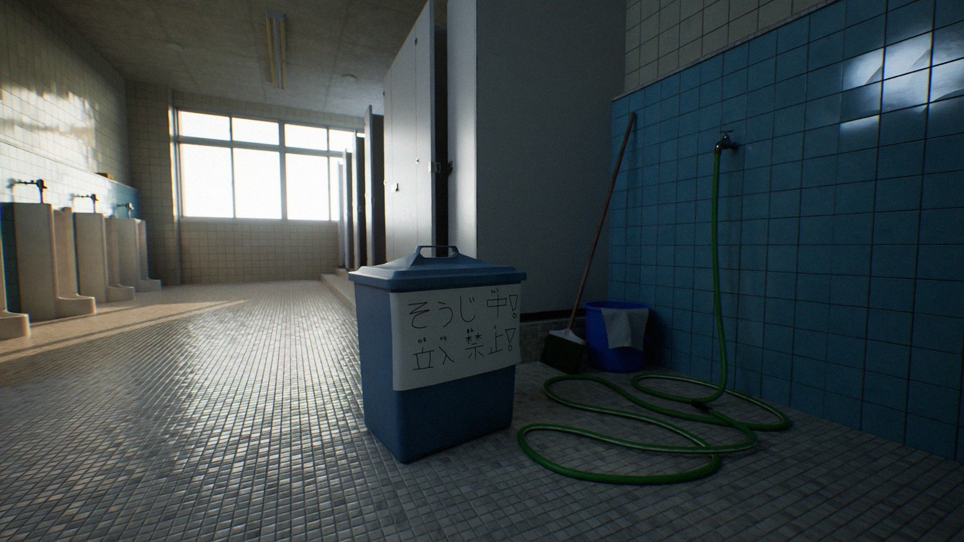 Japanese School Restroom - For Visual Novels and Games Low-poly 3D model_5
