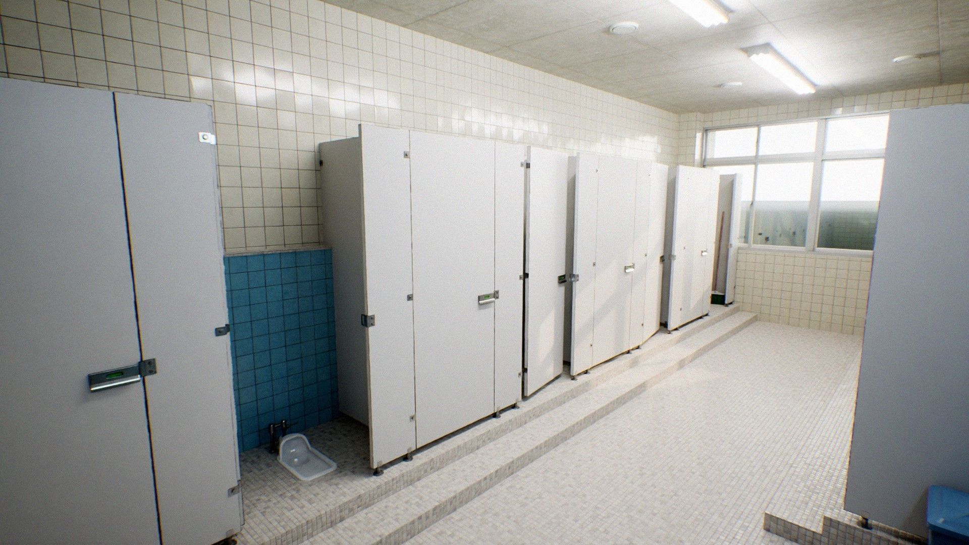 Japanese School Restroom - For Visual Novels and Games Low-poly 3D model_13