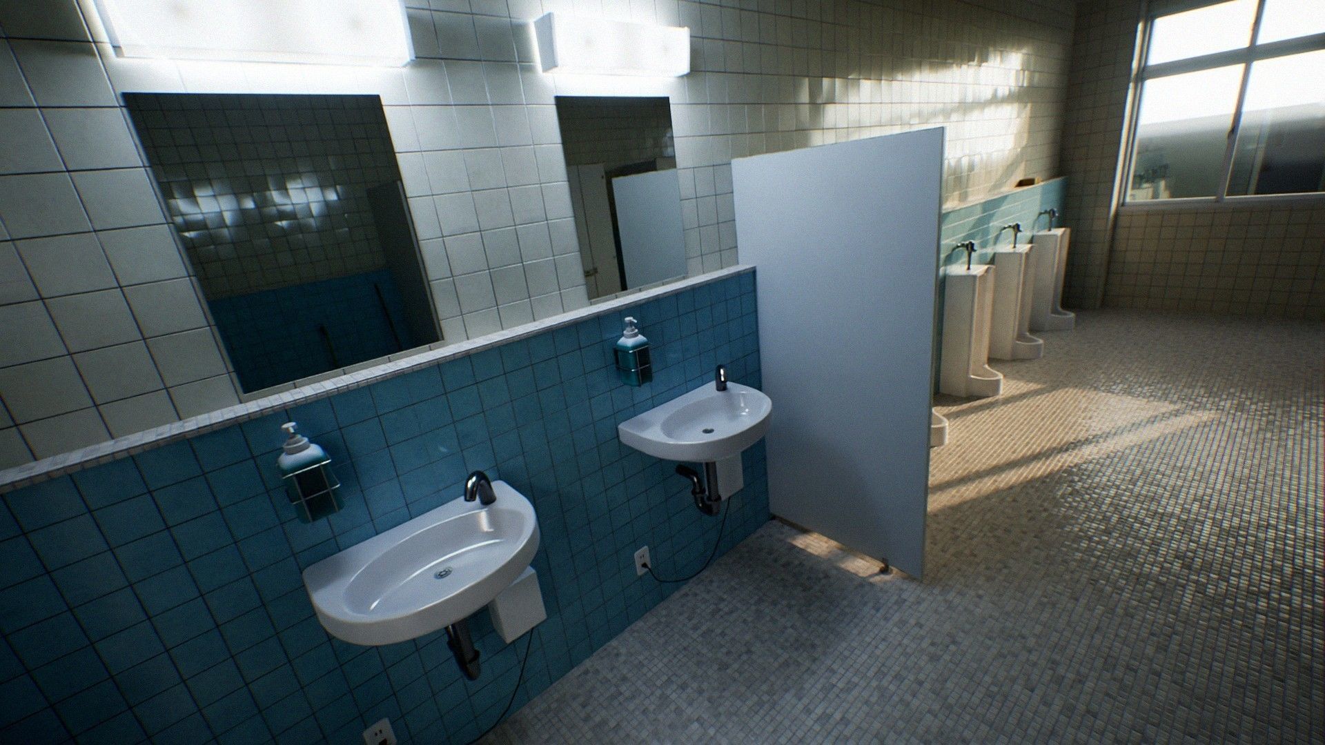 Japanese School Restroom - For Visual Novels and Games Low-poly 3D model_4