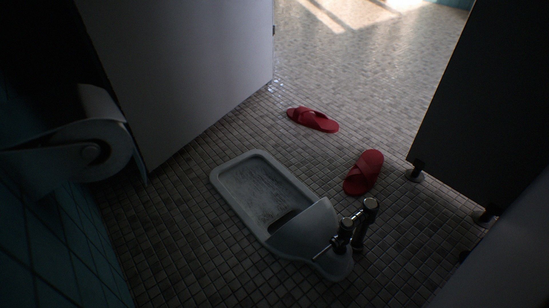 Japanese School Restroom - For Visual Novels and Games Low-poly 3D model_10