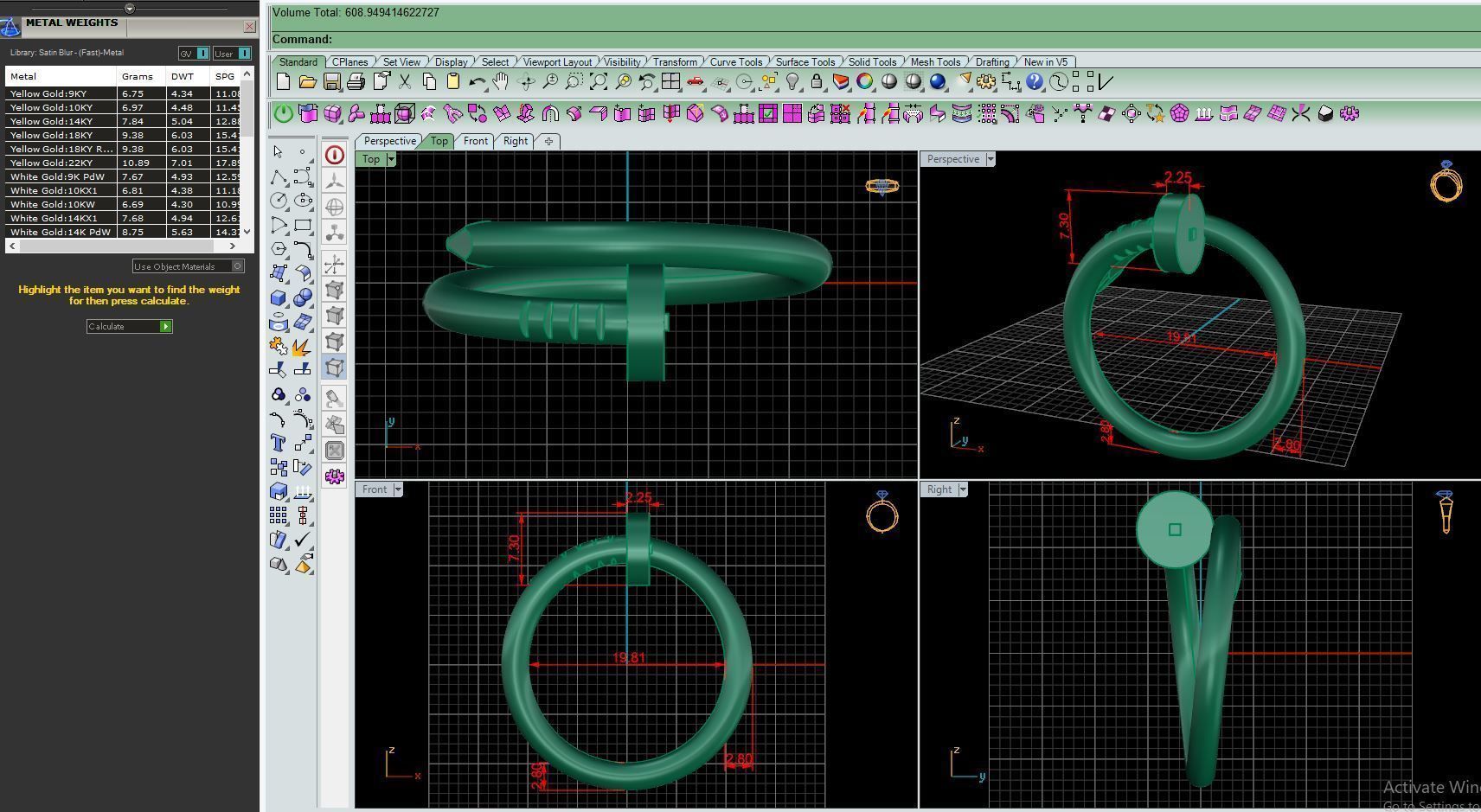 Ring M88 Women ring Size 10 US 3D print model_8