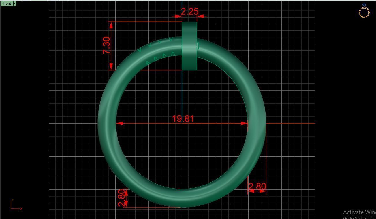 Ring M88 Women ring Size 10 US 3D print model_9