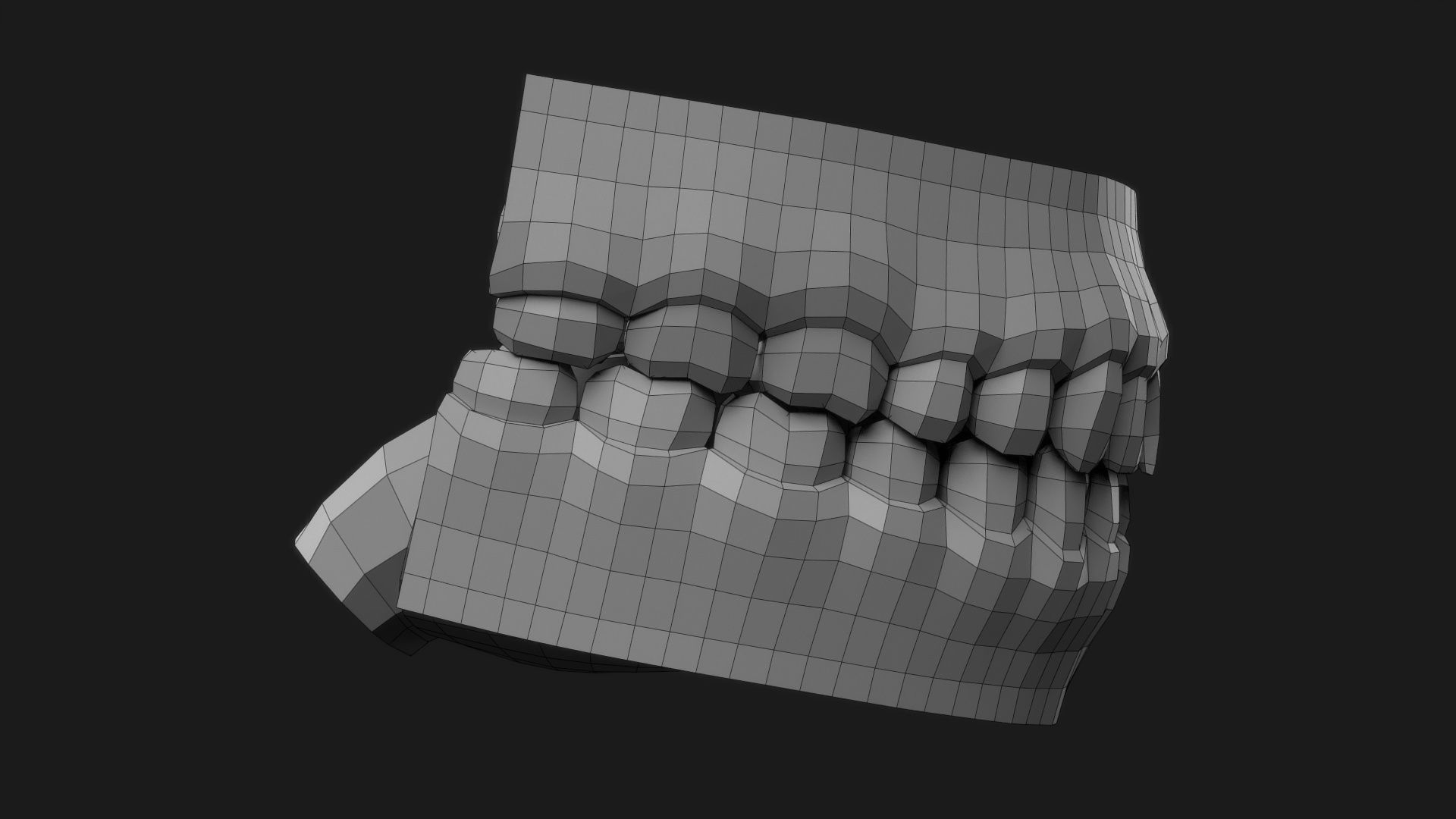 Realistic Human Jaws and Tongue Low-poly 3D model_6
