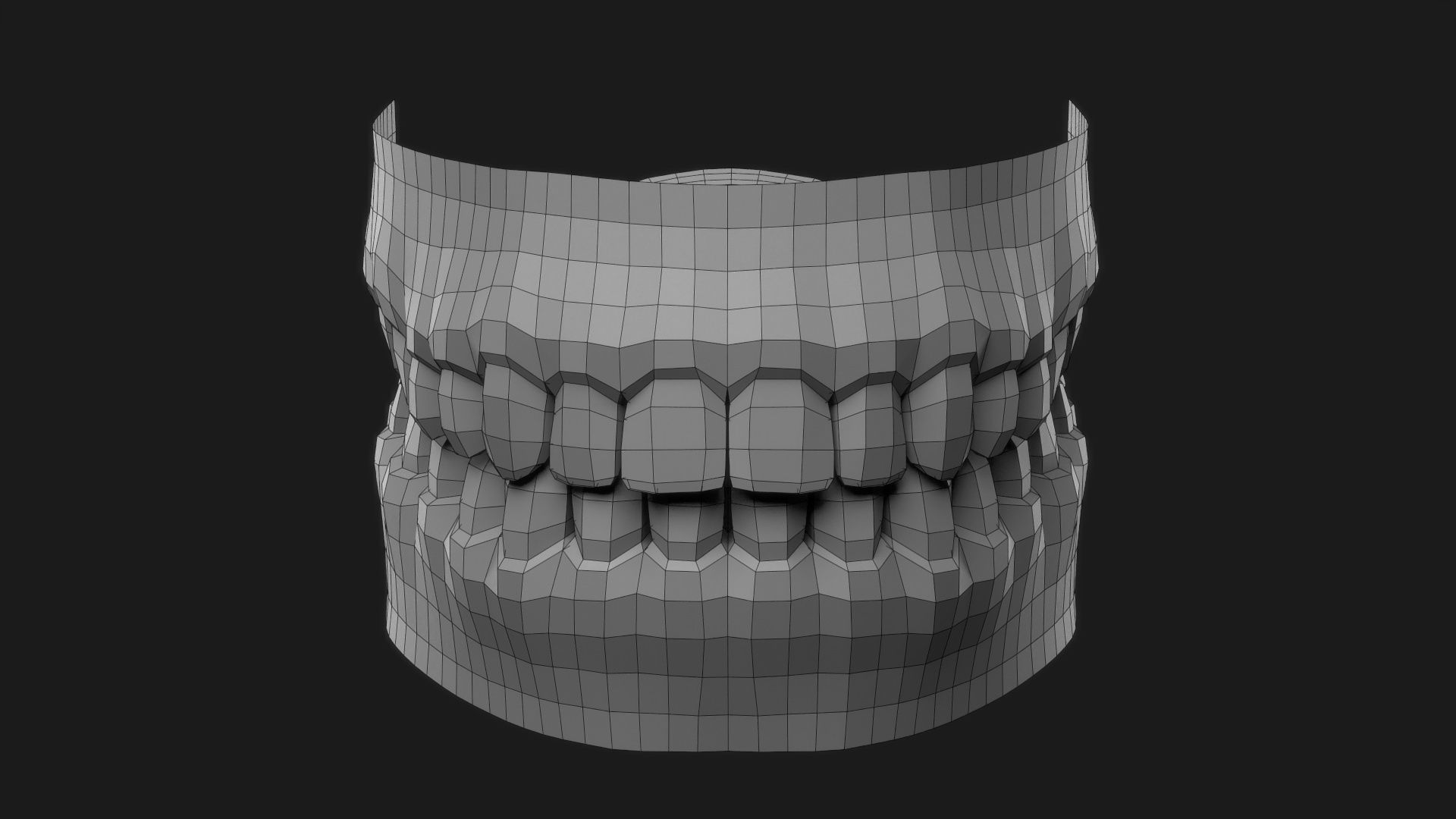 Realistic Human Jaws and Tongue Low-poly 3D model_4