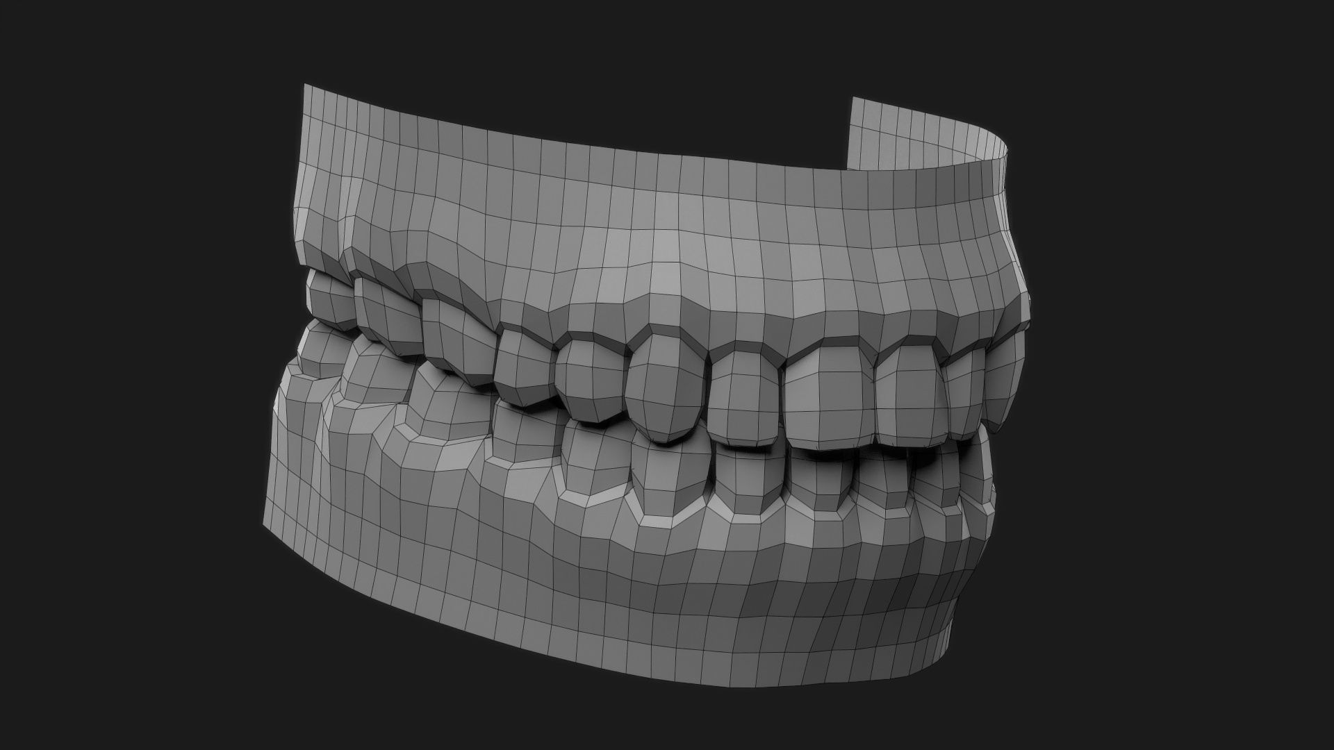 Realistic Human Jaws and Tongue Low-poly 3D model_5