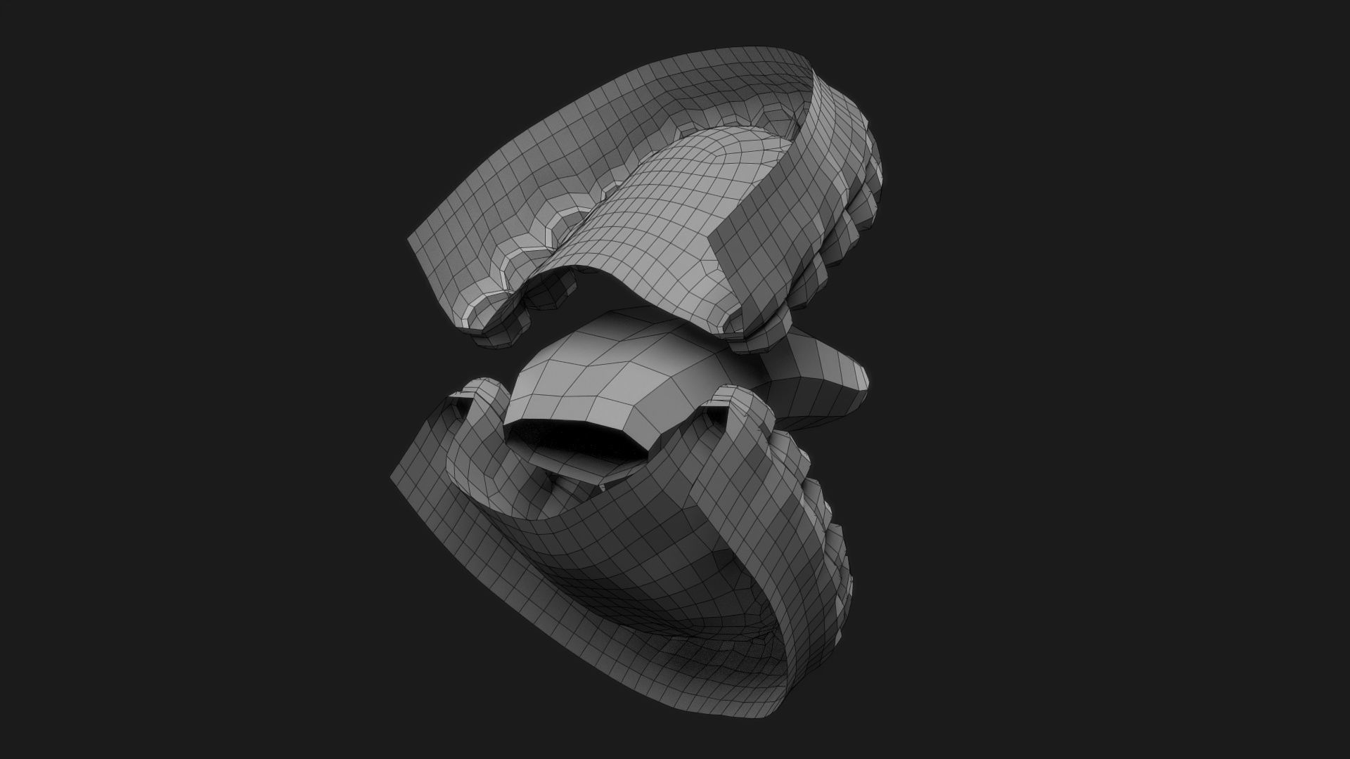 Realistic Human Jaws and Tongue Low-poly 3D model_15