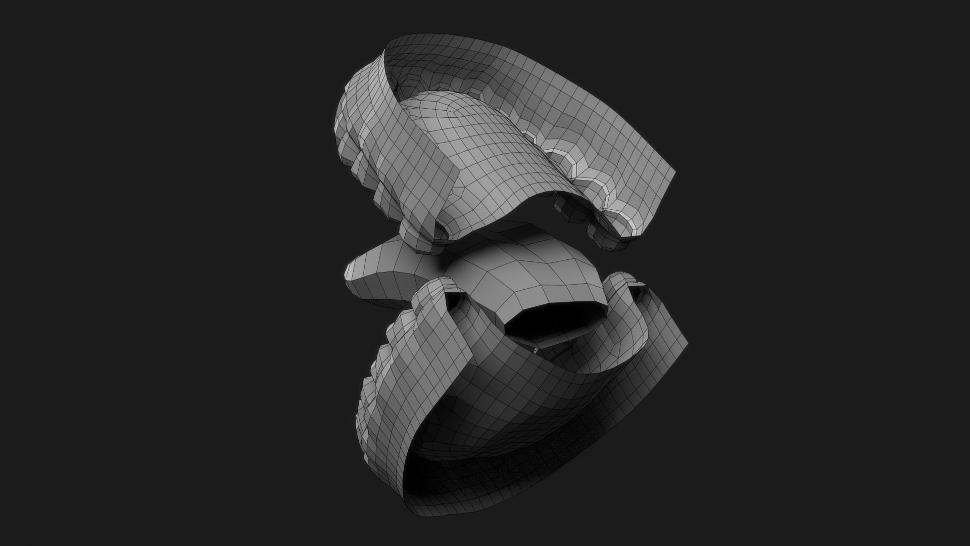 Realistic Human Jaws and Tongue Low-poly 3D model_17