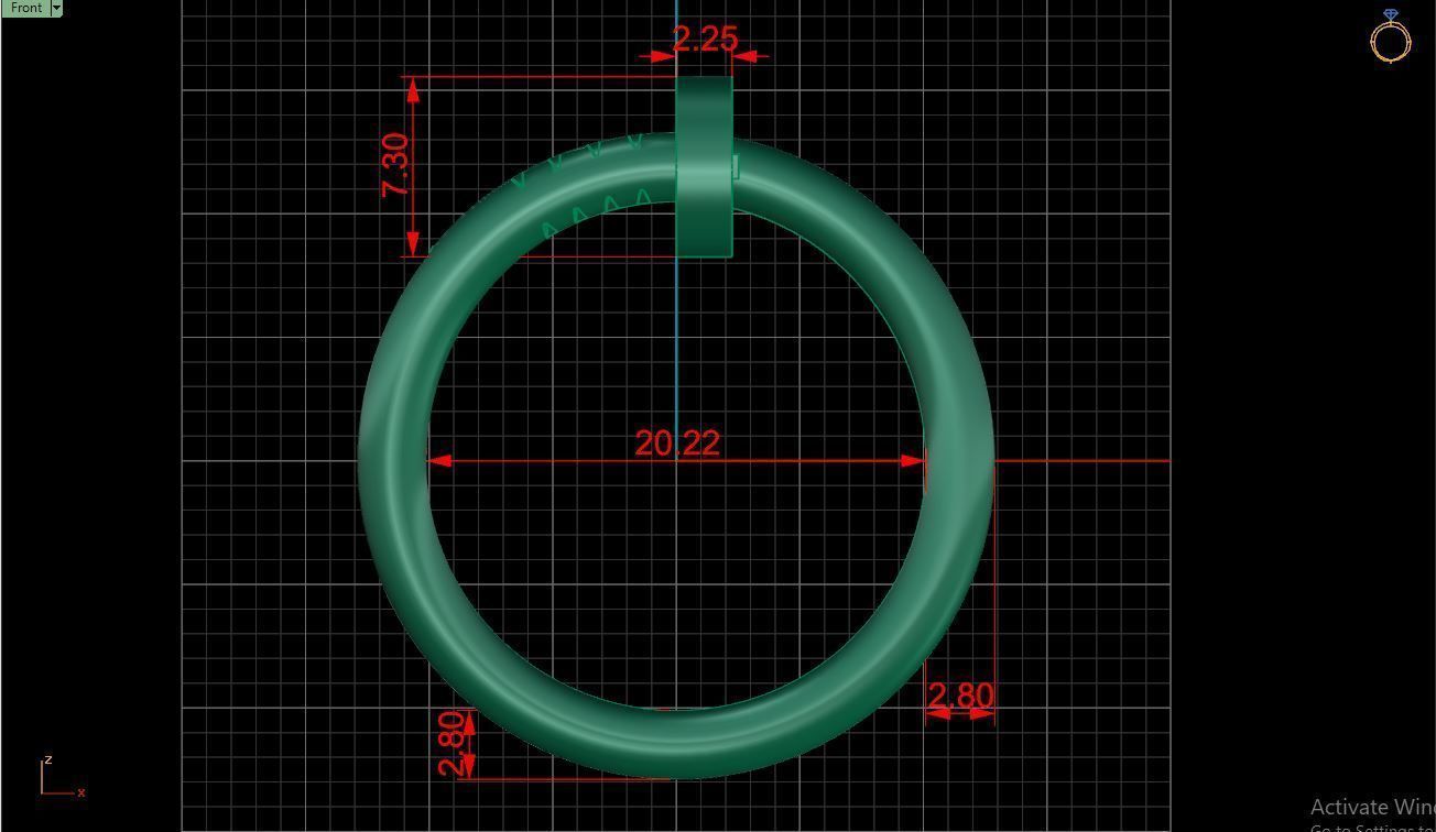 Ring M90 Women ring  Size 10 5 US 3D print model_9