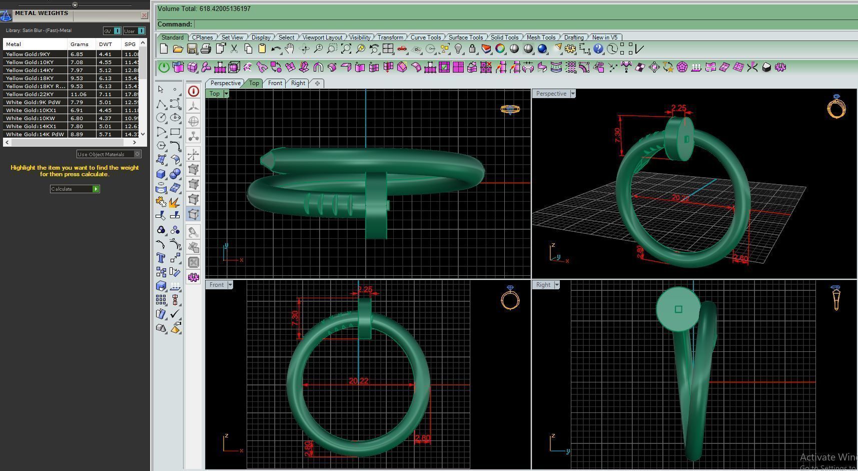 Ring M90 Women ring  Size 10 5 US 3D print model_8