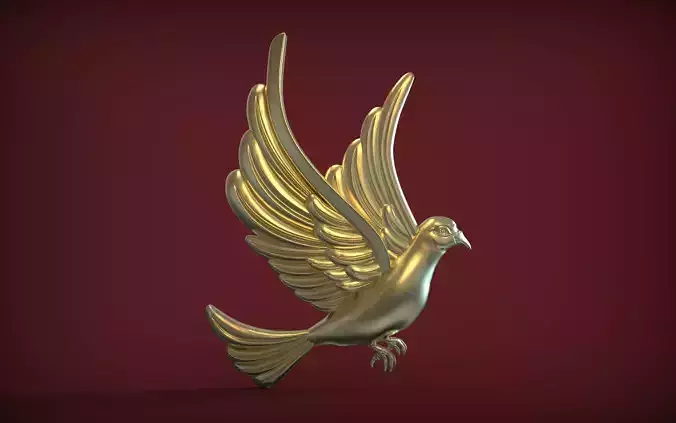 Dove bas-relief 3D print model