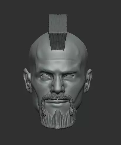 Jason Statham Mohawk Head for Mythic Legions 3D print model