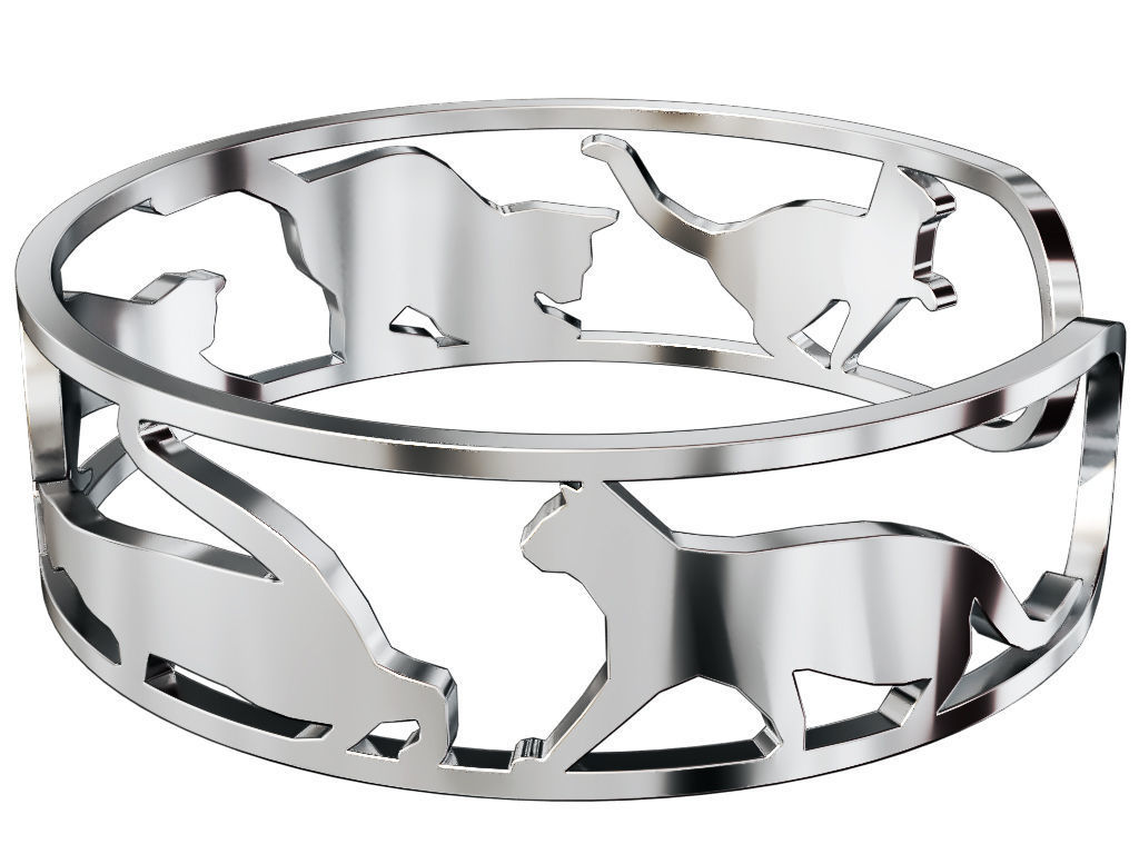 Cats Ring 3D print model_2