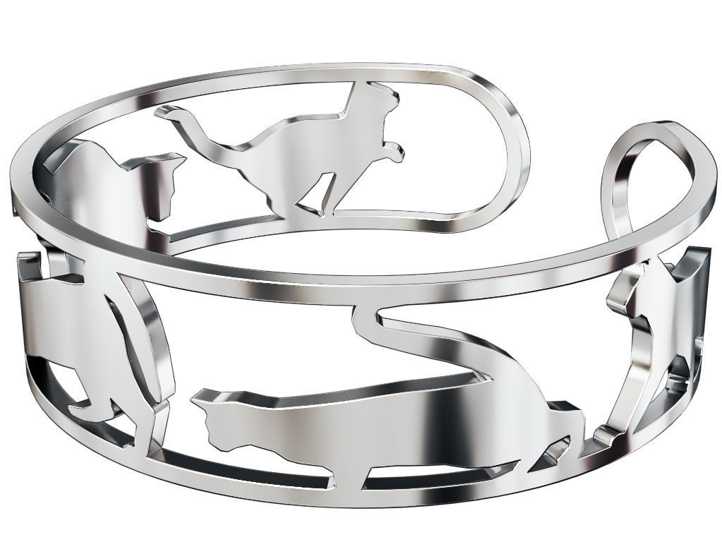 Cats Ring 3D print model_3