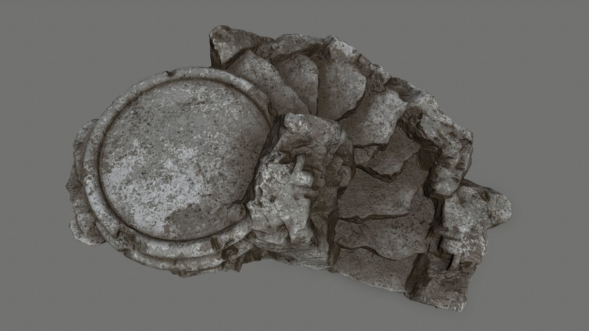 Ladder 1 rock Low-poly 3D model_11