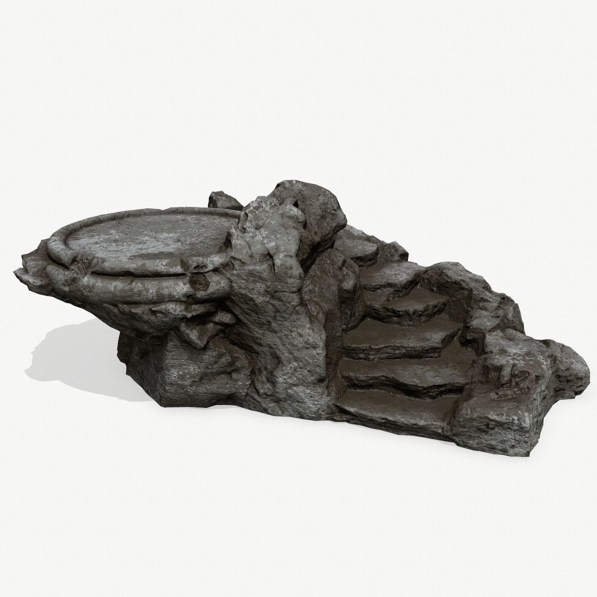 Ladder 1 rock Low-poly 3D model_2