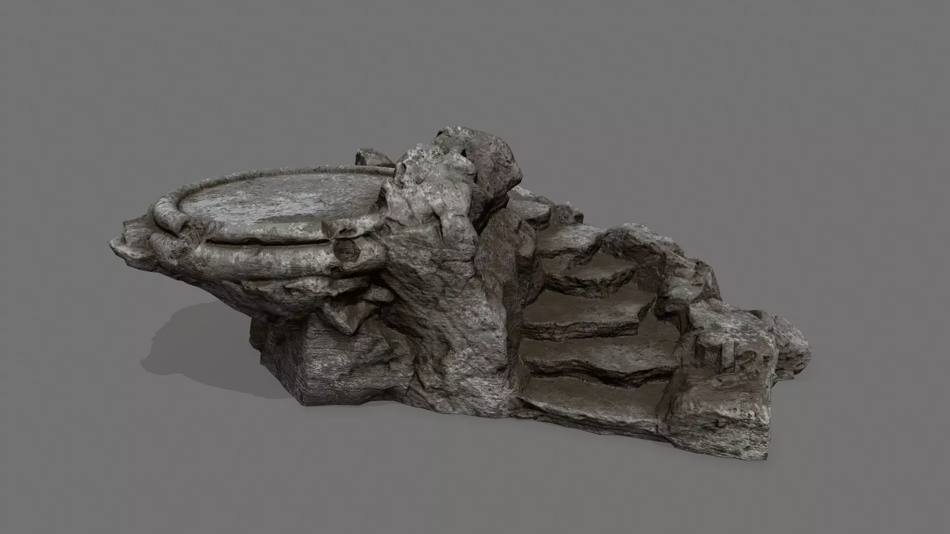 Ladder 1 rock Low-poly 3D model_0