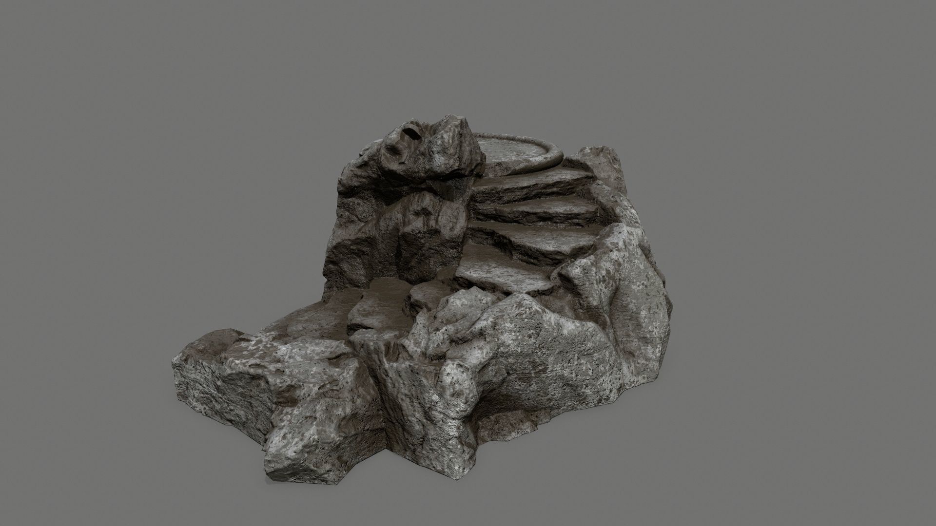 Ladder 1 rock Low-poly 3D model_5