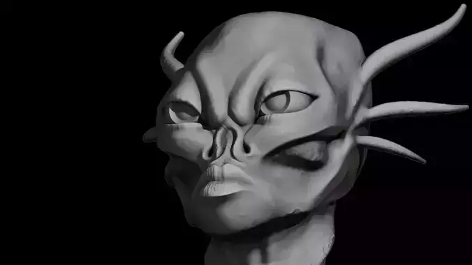 Woman Creature Head Sculpt Base Mesh 