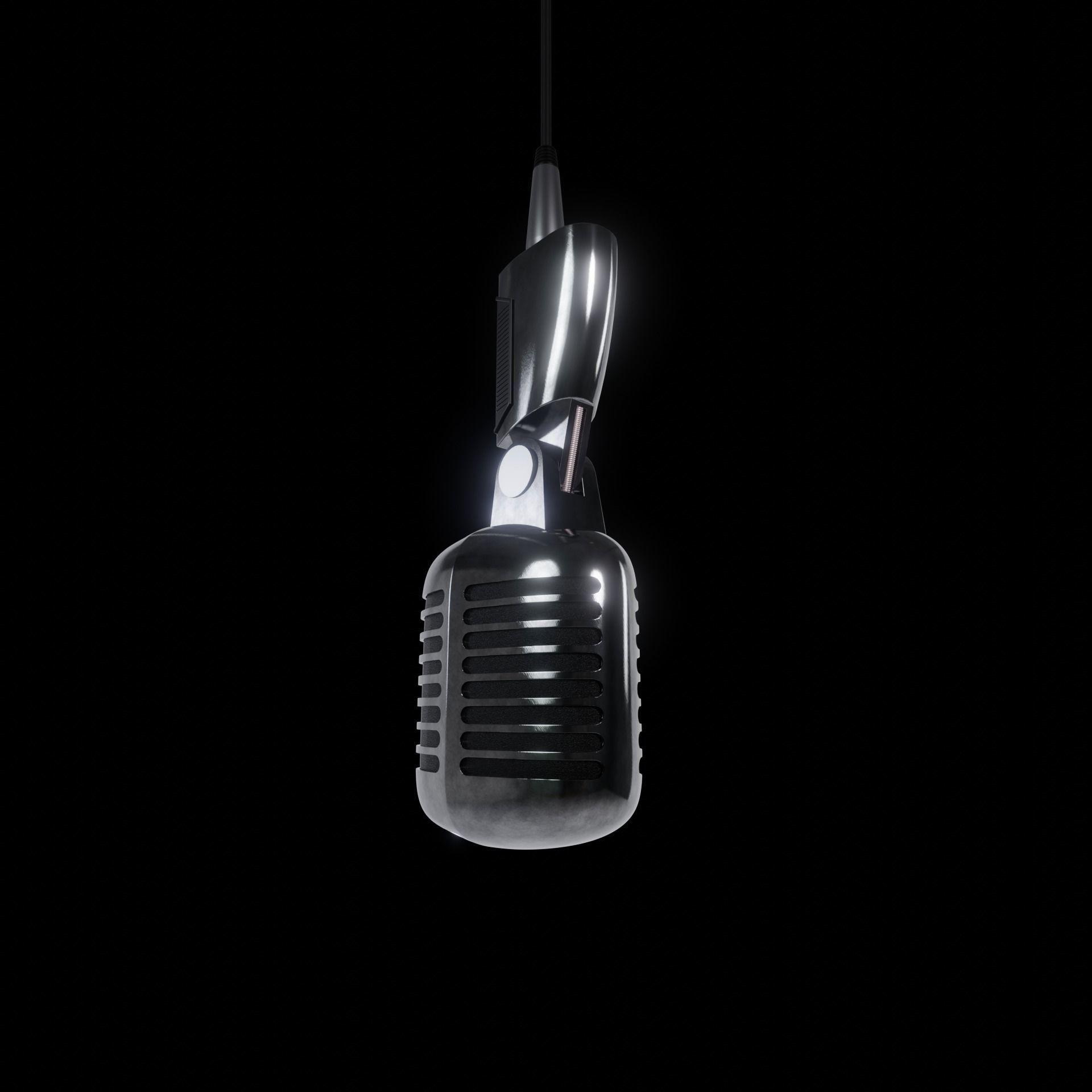 Vintage Microphone 3D model_3