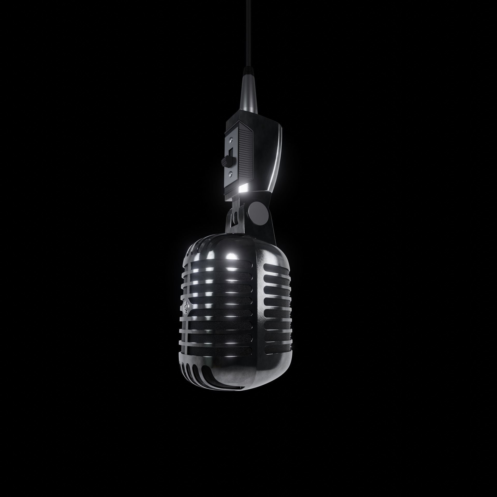 Vintage Microphone 3D model_4