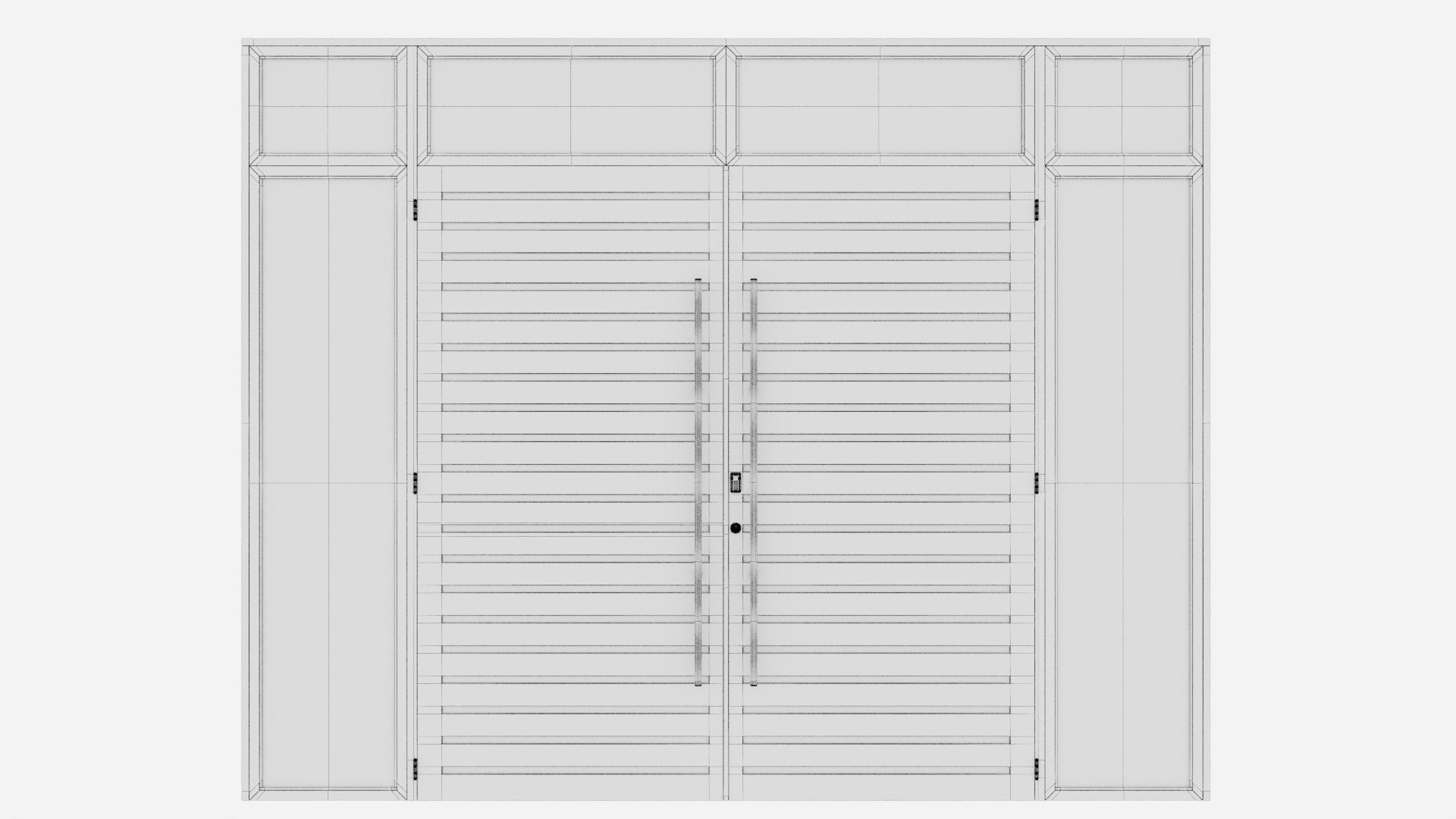 Aluminium door 50 3D model_5