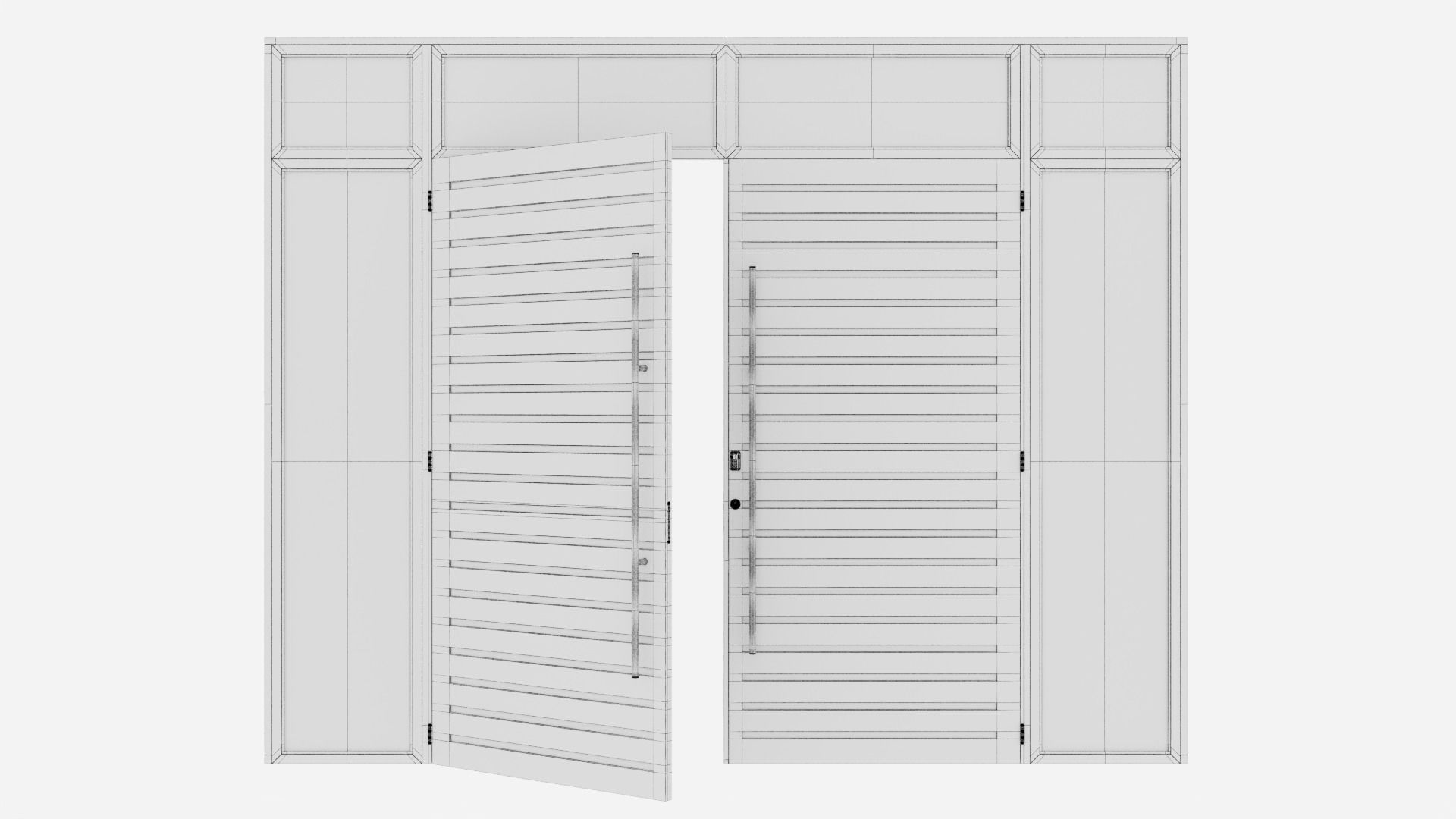 Aluminium door 50 3D model_6