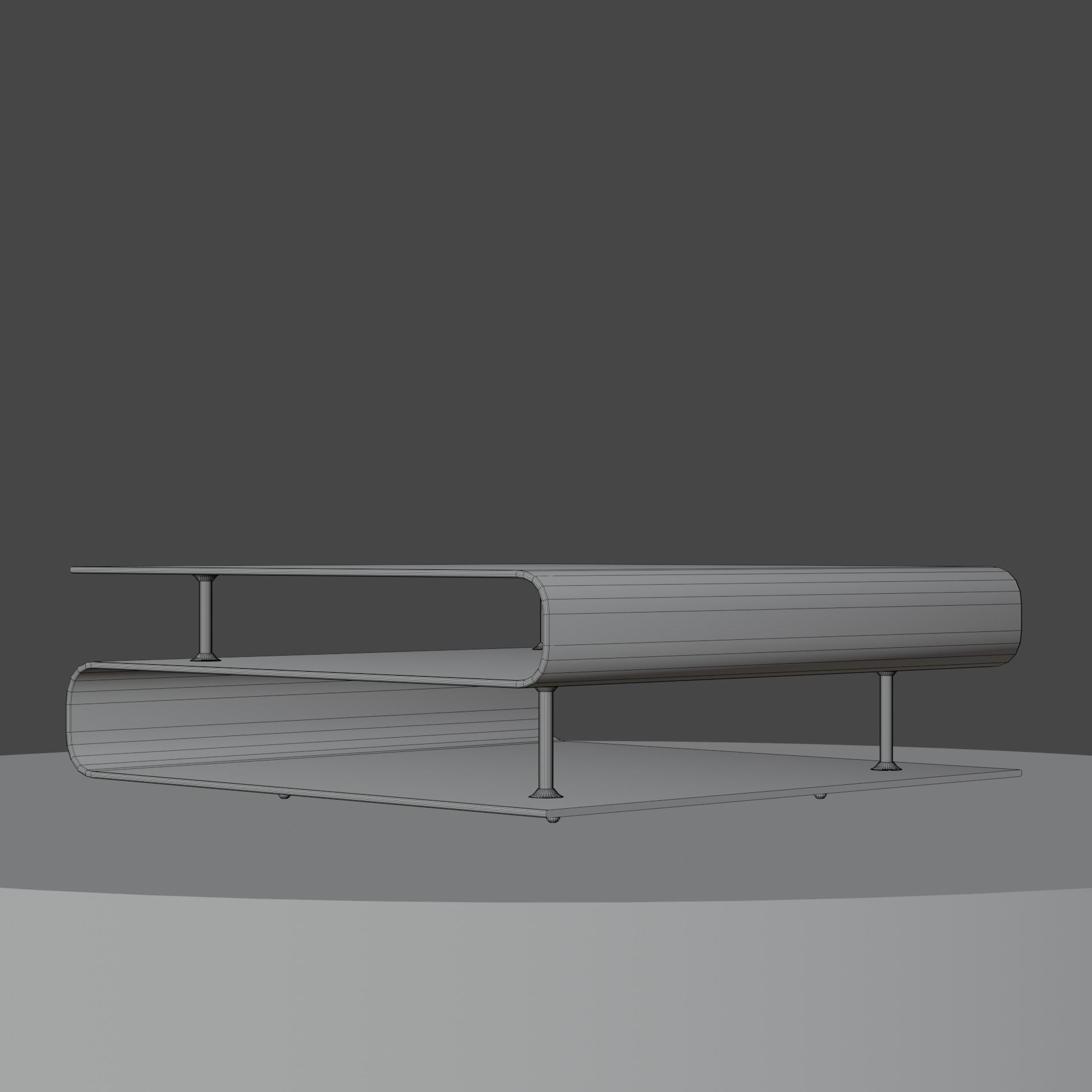 Glass coffee table 3D model_3