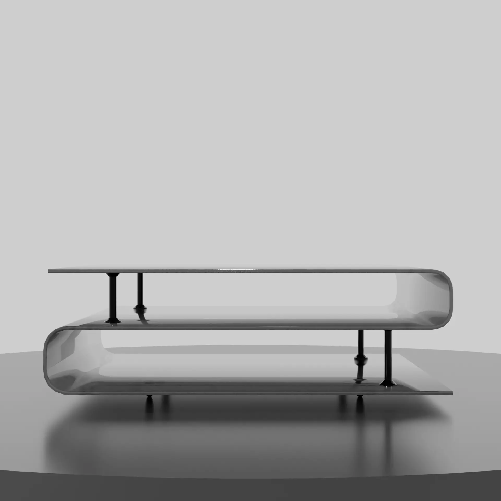 Glass coffee table 3D model_0