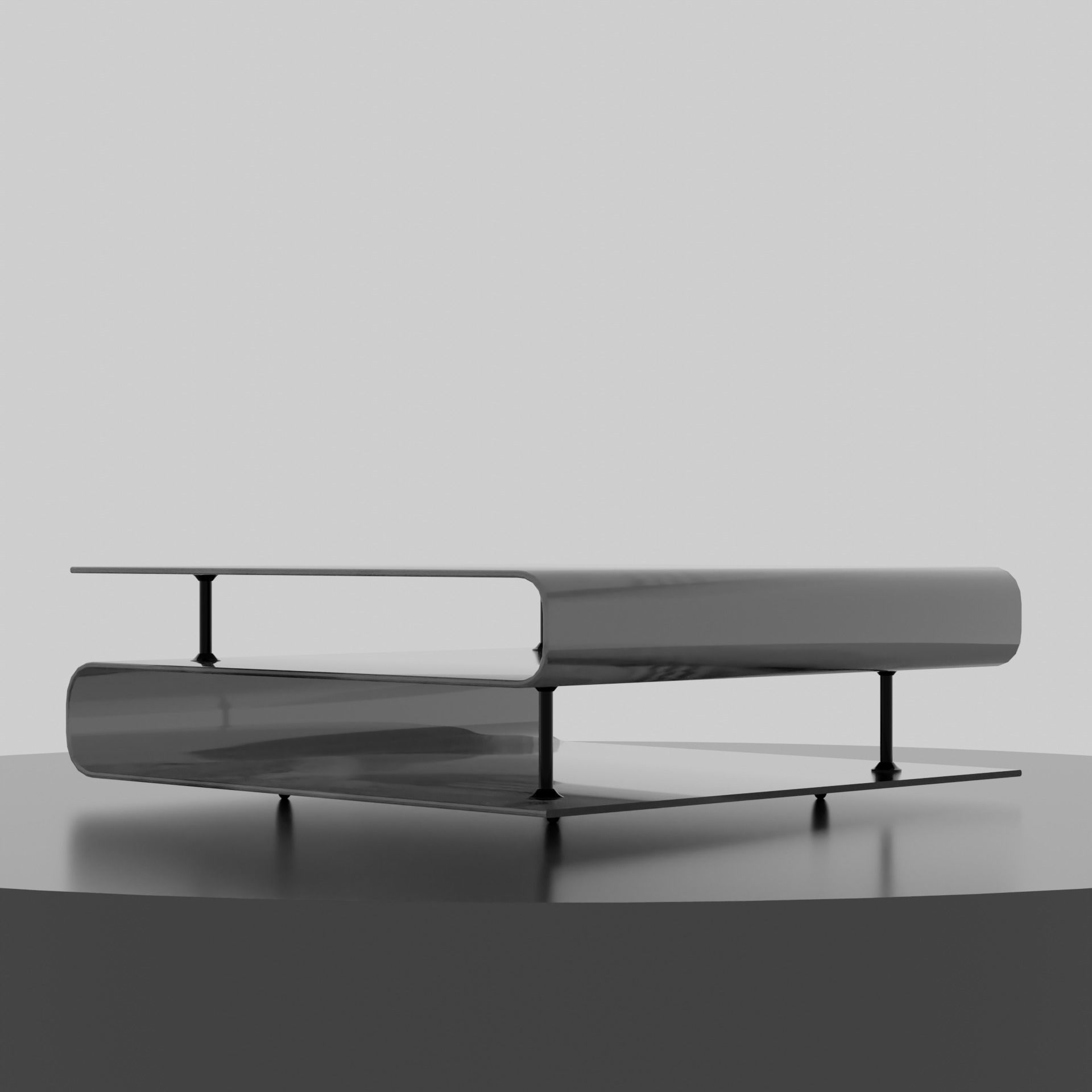 Glass coffee table 3D model_2