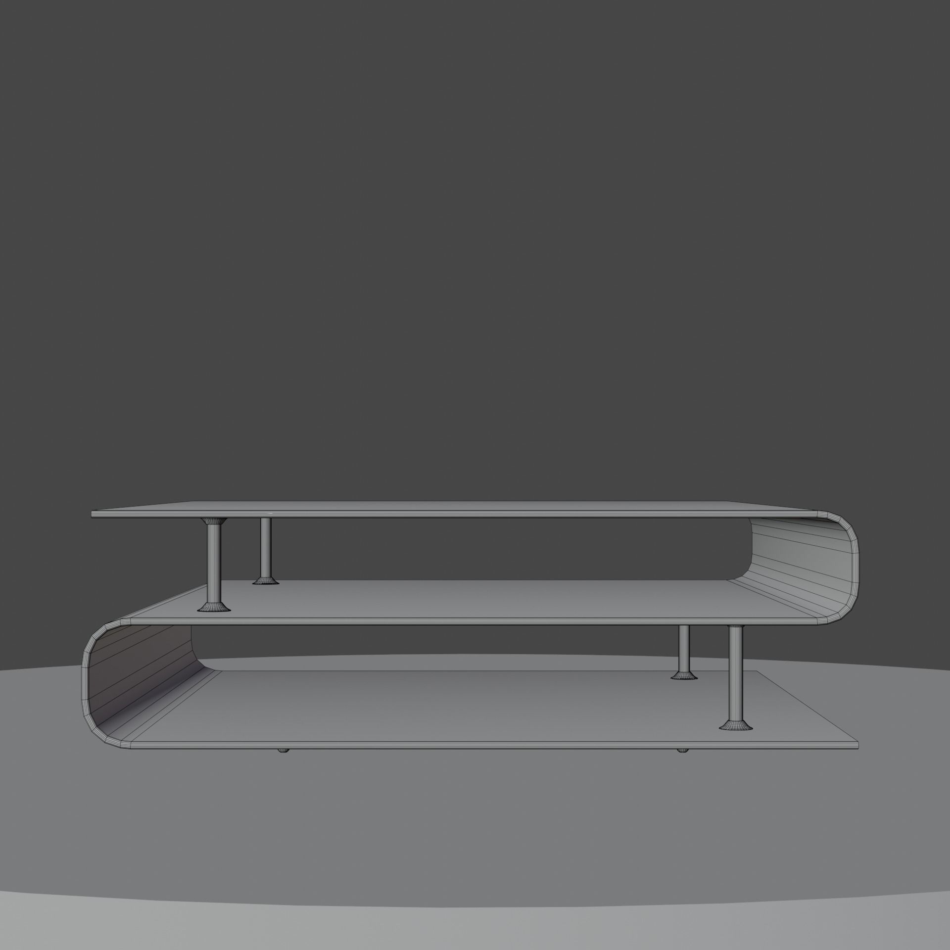Glass coffee table 3D model_1