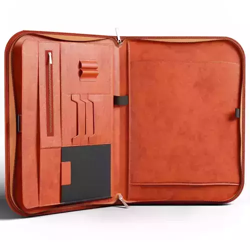 Open Leather portfolio bag