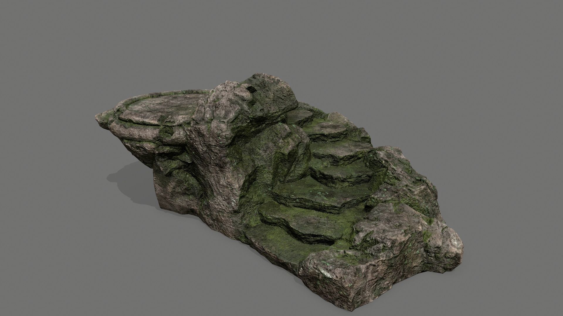 Ladder 2 rock Low-poly 3D model_1