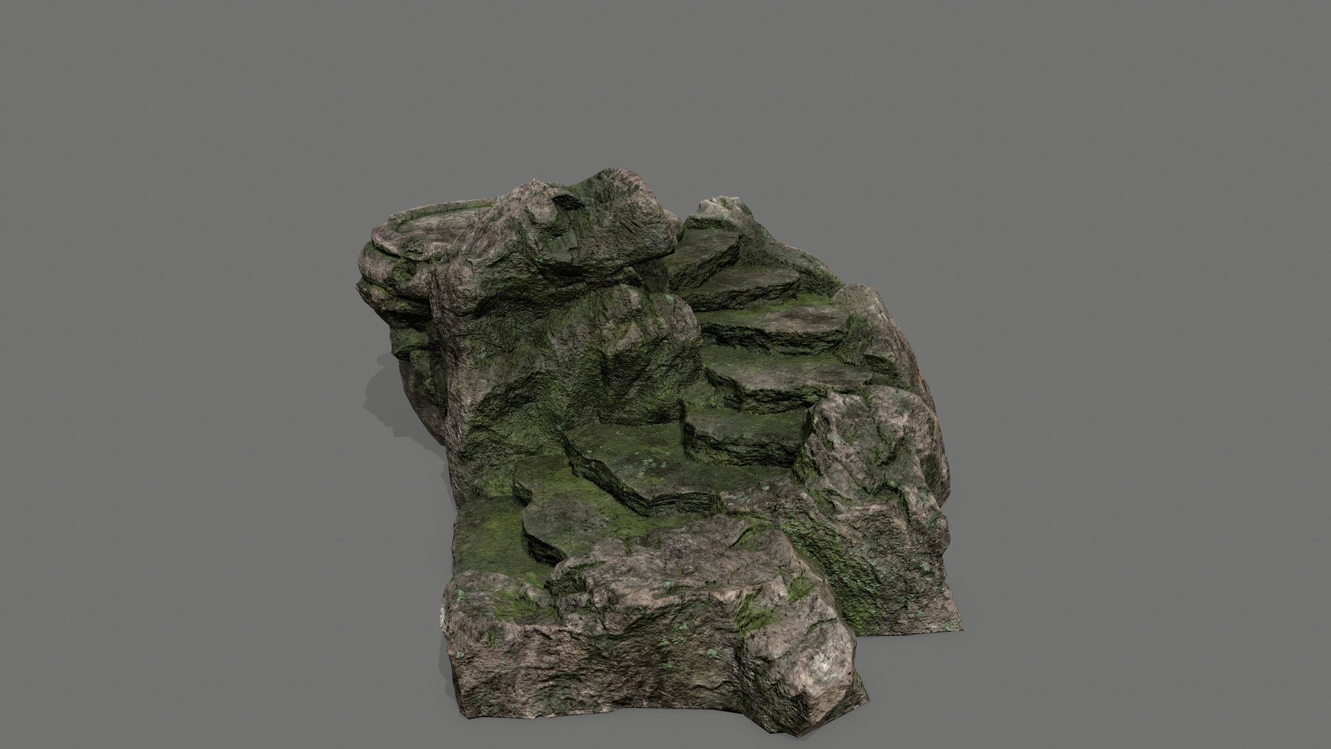 Ladder 2 rock Low-poly 3D model_2