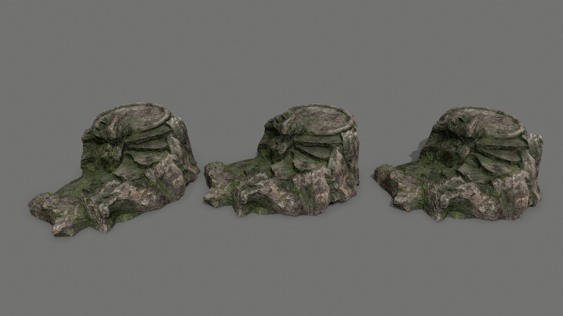 Ladder 2 rock Low-poly 3D model_12